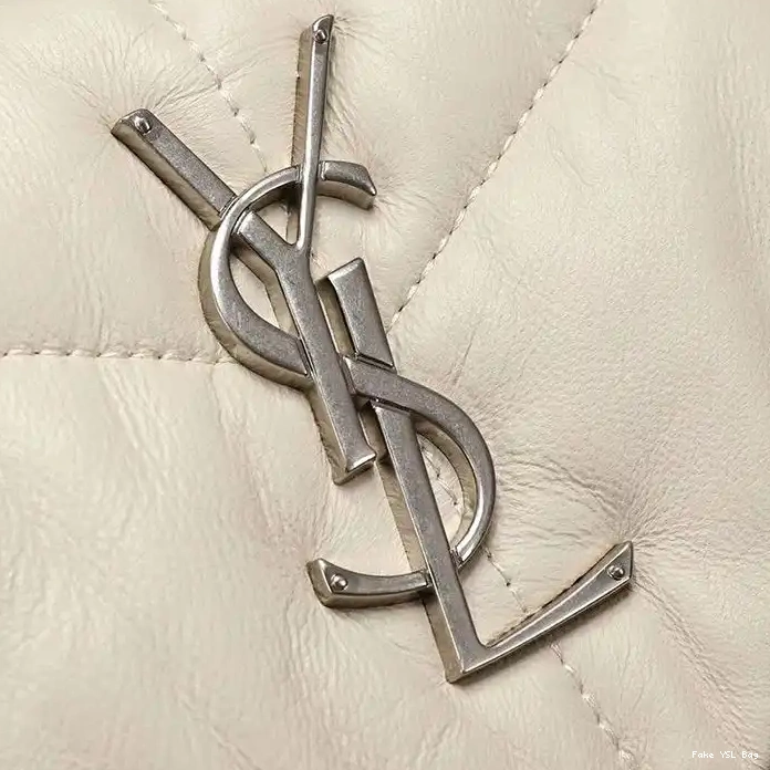 CHEAP Quilted White Saint Laurent In Small Loulou Silver Puffer Lambskin Bag 0324
